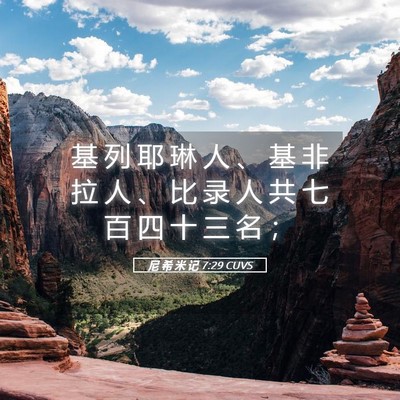 Picture 05 - 尼 希 米 记 7:29 CUVS - 基 列 耶 琳 人 、 基 非 拉 人 、 比 - Bible Verse Picture