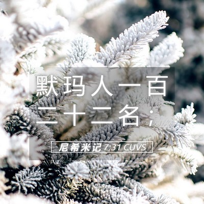 Picture 05 - 尼 希 米 记 7:31 CUVS - 默 玛 人 一 百 二 十 二 名 - Bible Verse Picture