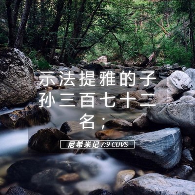 Picture 05 - 尼 希 米 记 7:9 CUVS - 示 法 提 雅 的 子 孙 三 百 七 十 二 - Bible Verse Picture