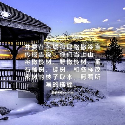 Picture 05 - 尼 希 米 记 8:15 CUVS - 并 要 在 各 城 和 耶 路 撒 冷 宣 传 - Bible Verse Picture