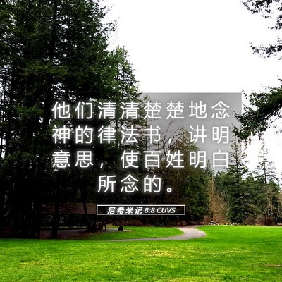 Picture 05 - 尼 希 米 记 8:8 CUVS - 他 们 清 清 楚 楚 地 念 神 的 律 法 - Bible Verse Picture