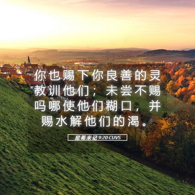 Picture 05 - 尼 希 米 记 9:20 CUVS - 你 也 赐 下 你 良 善 的 灵 教 训 他 - Bible Verse Picture