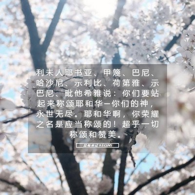 Picture 05 - 尼 希 米 记 9:5 CUVS - 利 未 人 耶 书 亚 、 甲 篾 、 巴 尼 - Bible Verse Picture