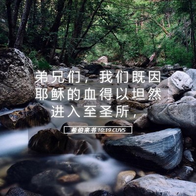 Picture 05 - 希 伯 来 书 10:19 CUVS - 弟 兄 们 ， 我 们 既 因 耶 稣 的 血 - Bible Verse Picture