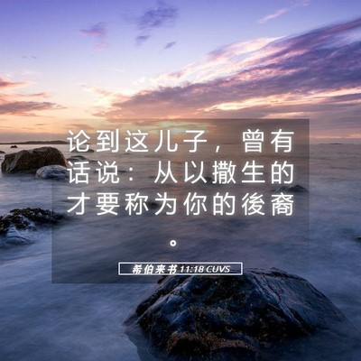 Picture 05 - 希 伯 来 书 11:18 CUVS - 论 到 这 儿 子 ， 曾 有 话 说 ： 从 - Bible Verse Picture