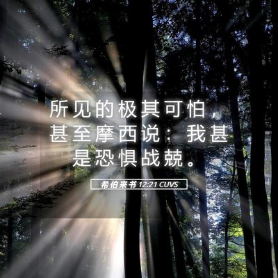 Picture 05 - 希 伯 来 书 12:21 CUVS - 所 见 的 极 其 可 怕 ， 甚 至 摩 西 - Bible Verse Picture
