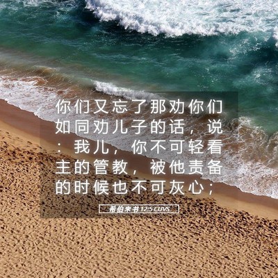 Picture 05 - 希 伯 来 书 12:5 CUVS - 你 们 又 忘 了 那 劝 你 们 如 同 劝 - Bible Verse Picture