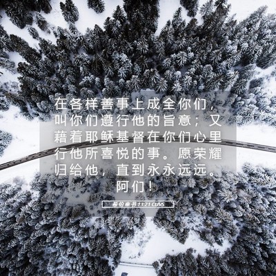 Picture 05 - 希 伯 来 书 13:21 CUVS - 在 各 样 善 事 上 成 全 你 们 ， 叫 - Bible Verse Picture
