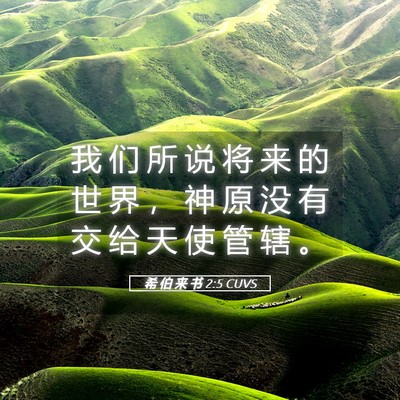 Picture 05 - 希 伯 来 书 2:5 CUVS - 我 们 所 说 将 来 的 世 界 ， 神 原 - Bible Verse Picture
