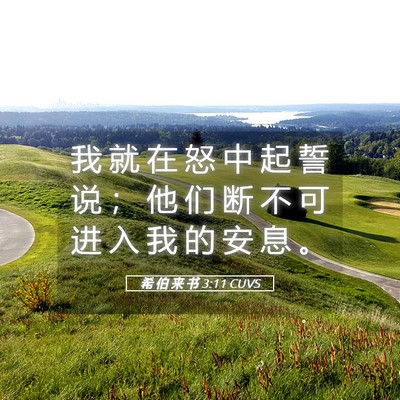 Picture 05 - 希 伯 来 书 3:11 CUVS - 我 就 在 怒 中 起 誓 说 ； 他 们 断 - Bible Verse Picture
