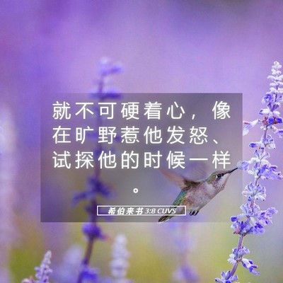 Picture 05 - 希 伯 来 书 3:8 CUVS - 就 不 可 硬 着 心 ， 像 在 旷 野 惹 - Bible Verse Picture