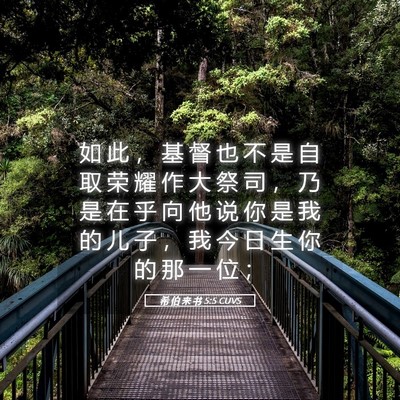 Picture 05 - 希 伯 来 书 5:5 CUVS - 如 此 ， 基 督 也 不 是 自 取 荣 耀 - Bible Verse Picture