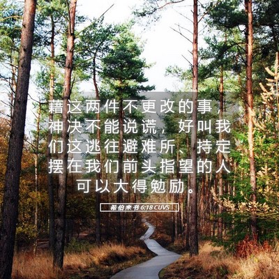 Picture 05 - 希 伯 来 书 6:18 CUVS - 藉 这 两 件 不 更 改 的 事 ， 神 决 - Bible Verse Picture
