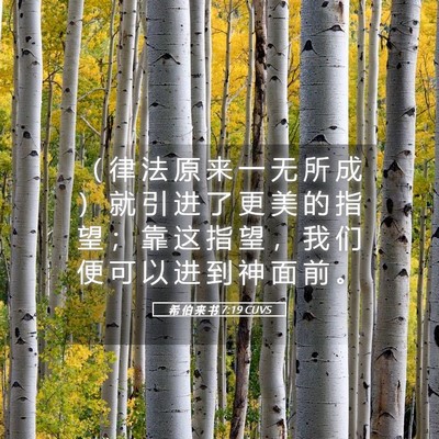 Picture 05 - 希 伯 来 书 7:19 CUVS - （ 律 法 原 来 一 无 所 成 ） 就 引 - Bible Verse Picture