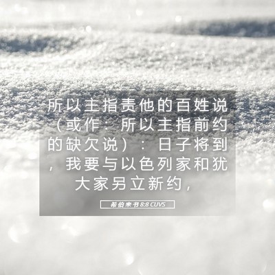 Picture 05 - 希 伯 来 书 8:8 CUVS - 所 以 主 指 责 他 的 百 姓 说 （ 或 - Bible Verse Picture
