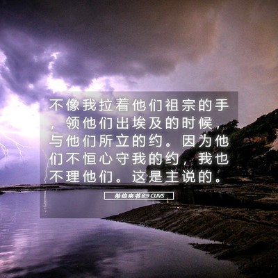 Picture 05 - 希 伯 来 书 8:9 CUVS - 不 像 我 拉 着 他 们 祖 宗 的 手 ， - Bible Verse Picture