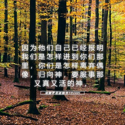 Picture 05 - 帖 撒 罗 尼 迦 前 书 1:9 CUVS - 因 为 他 们 自 己 已 经 报 明 我 们 - Bible Verse Picture