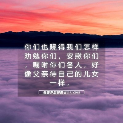 Picture 05 - 帖 撒 罗 尼 迦 前 书 2:11 CUVS - 你 们 也 晓 得 我 们 怎 样 劝 勉 你 - Bible Verse Picture