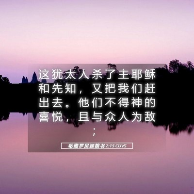 Picture 05 - 帖 撒 罗 尼 迦 前 书 2:15 CUVS - 这 犹 太 人 杀 了 主 耶 稣 和 先 知 - Bible Verse Picture
