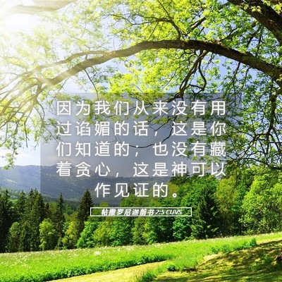 Picture 05 - 帖 撒 罗 尼 迦 前 书 2:5 CUVS - 因 为 我 们 从 来 没 有 用 过 谄 媚 - Bible Verse Picture