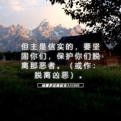 Picture 05 - 帖 撒 罗 尼 迦 后 书 3:3 CUVS - 但 主 是 信 实 的 ， 要 坚 固 你 们 - Bible Verse Picture