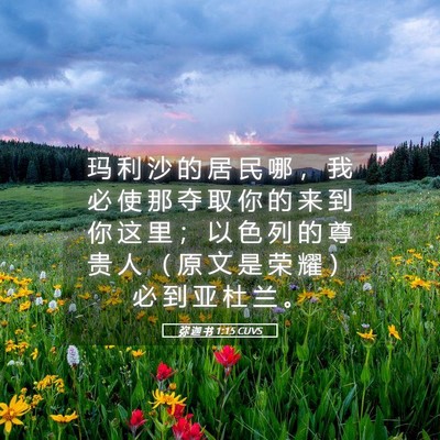 Picture 05 - 弥 迦 书 1:15 CUVS - 玛 利 沙 的 居 民 哪 ， 我 必 使 那 - Bible Verse Picture