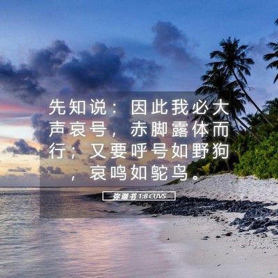 Picture 05 - 弥 迦 书 1:8 CUVS - 先 知 说 ： 因 此 我 必 大 声 哀 号 - Bible Verse Picture