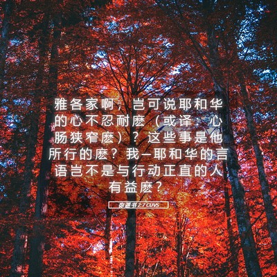 Picture 05 - 弥 迦 书 2:7 CUVS - 雅 各 家 啊 ， 岂 可 说 耶 和 华 的 - Bible Verse Picture