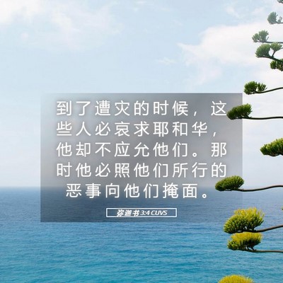 Picture 05 - 弥 迦 书 3:4 CUVS - 到 了 遭 灾 的 时 候 ， 这 些 人 必 - Bible Verse Picture