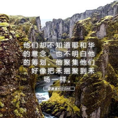 Picture 05 - 弥 迦 书 4:12 CUVS - 他 们 却 不 知 道 耶 和 华 的 意 念 - Bible Verse Picture