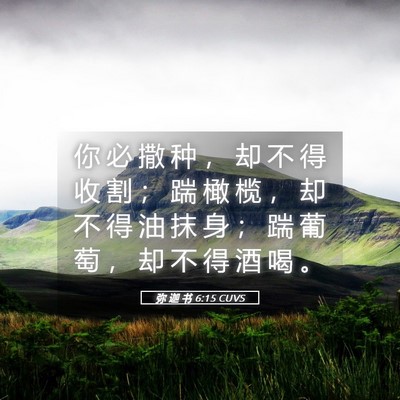 Picture 05 - 弥 迦 书 6:15 CUVS - 你 必 撒 种 ， 却 不 得 收 割 ； 踹 - Bible Verse Picture