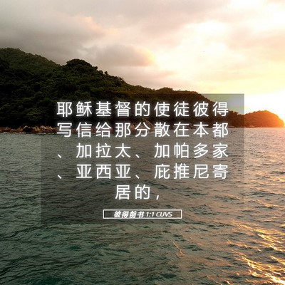 Picture 05 - 彼 得 前 书 1:1 CUVS - 耶 稣 基 督 的 使 徒 彼 得 写 信 给 - Bible Verse Picture