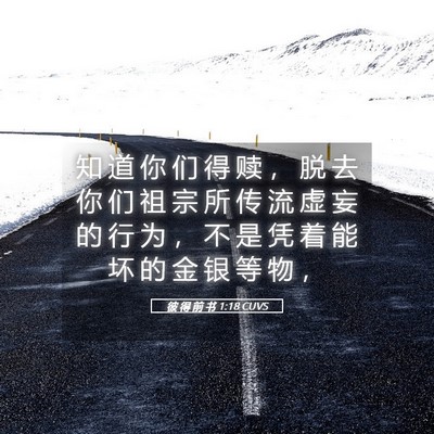 Picture 05 - 彼 得 前 书 1:18 CUVS - 知 道 你 们 得 赎 ， 脱 去 你 们 祖 - Bible Verse Picture