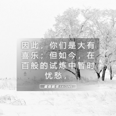 Picture 05 - 彼 得 前 书 1:6 CUVS - 因 此 ， 你 们 是 大 有 喜 乐 ； 但 - Bible Verse Picture