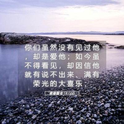 Picture 05 - 彼 得 前 书 1:8 CUVS - 你 们 虽 然 没 有 见 过 他 ， 却 是 - Bible Verse Picture