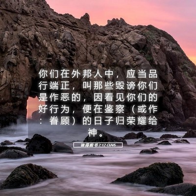 Picture 05 - 彼 得 前 书 2:12 CUVS - 你 们 在 外 邦 人 中 ， 应 当 品 行 - Bible Verse Picture