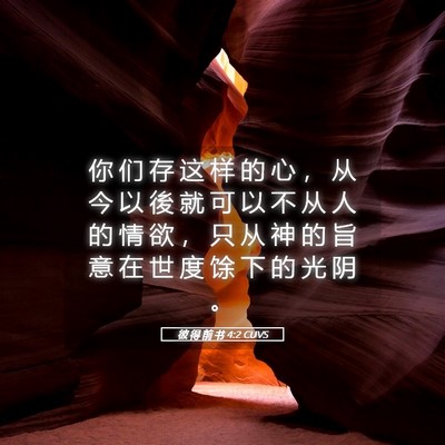 Picture 05 - 彼 得 前 书 4:2 CUVS - 你 们 存 这 样 的 心 ， 从 今 以 後 - Bible Verse Picture
