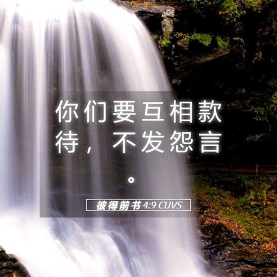 Picture 05 - 彼 得 前 书 4:9 CUVS - 你 们 要 互 相 款 待 ， 不 发 怨 言 - Bible Verse Picture