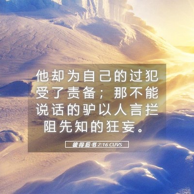 Picture 05 - 彼 得 后 书 2:16 CUVS - 他 却 为 自 己 的 过 犯 受 了 责 备 - Bible Verse Picture