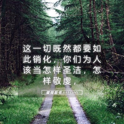 Picture 05 - 彼 得 后 书 3:11 CUVS - 这 一 切 既 然 都 要 如 此 销 化 ， - Bible Verse Picture