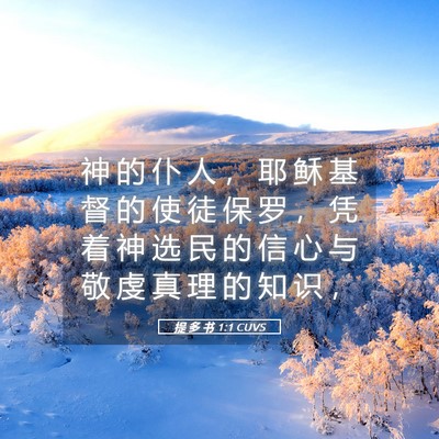 Picture 05 - 提 多 书 1:1 CUVS - 神 的 仆 人 ， 耶 稣 基 督 的 使 徒 - Bible Verse Picture