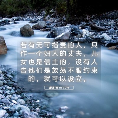 Picture 05 - 提 多 书 1:6 CUVS - 若 有 无 可 指 责 的 人 ， 只 作 一 - Bible Verse Picture