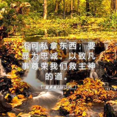 Picture 05 - 提 多 书 2:10 CUVS - 不 可 私 拿 东 西 ； 要 显 为 忠 诚 - Bible Verse Picture