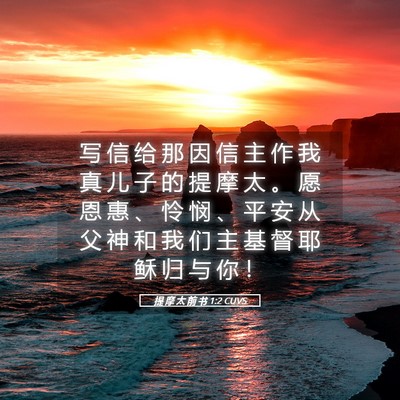 Picture 05 - 提 摩 太 前 书 1:2 CUVS - 写 信 给 那 因 信 主 作 我 真 儿 子 - Bible Verse Picture