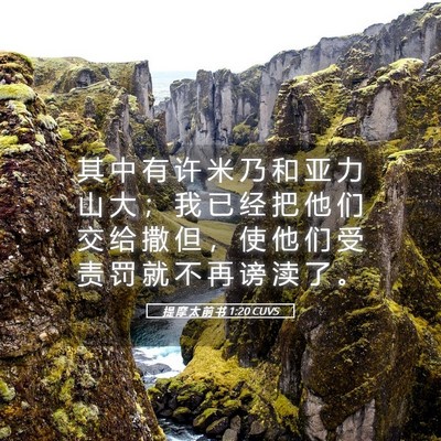 Picture 05 - 提 摩 太 前 书 1:20 CUVS - 其 中 有 许 米 乃 和 亚 力 山 大 ； - Bible Verse Picture