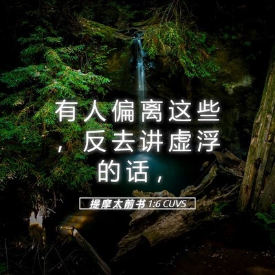Picture 05 - 提 摩 太 前 书 1:6 CUVS - 有 人 偏 离 这 些 ， 反 去 讲 虚 浮 - Bible Verse Picture