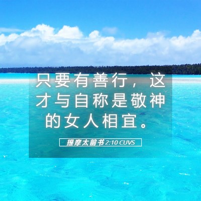 Picture 05 - 提 摩 太 前 书 2:10 CUVS - 只 要 有 善 行 ， 这 才 与 自 称 是 - Bible Verse Picture