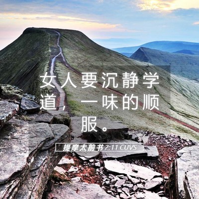Picture 05 - 提 摩 太 前 书 2:11 CUVS - 女 人 要 沉 静 学 道 ， 一 味 的 顺 - Bible Verse Picture