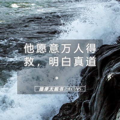 Picture 05 - 提 摩 太 前 书 2:4 CUVS - 他 愿 意 万 人 得 救 ， 明 白 真 道 - Bible Verse Picture
