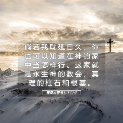 Picture 05 - 提 摩 太 前 书 3:15 CUVS - 倘 若 我 耽 延 日 久 ， 你 也 可 以 - Bible Verse Picture
